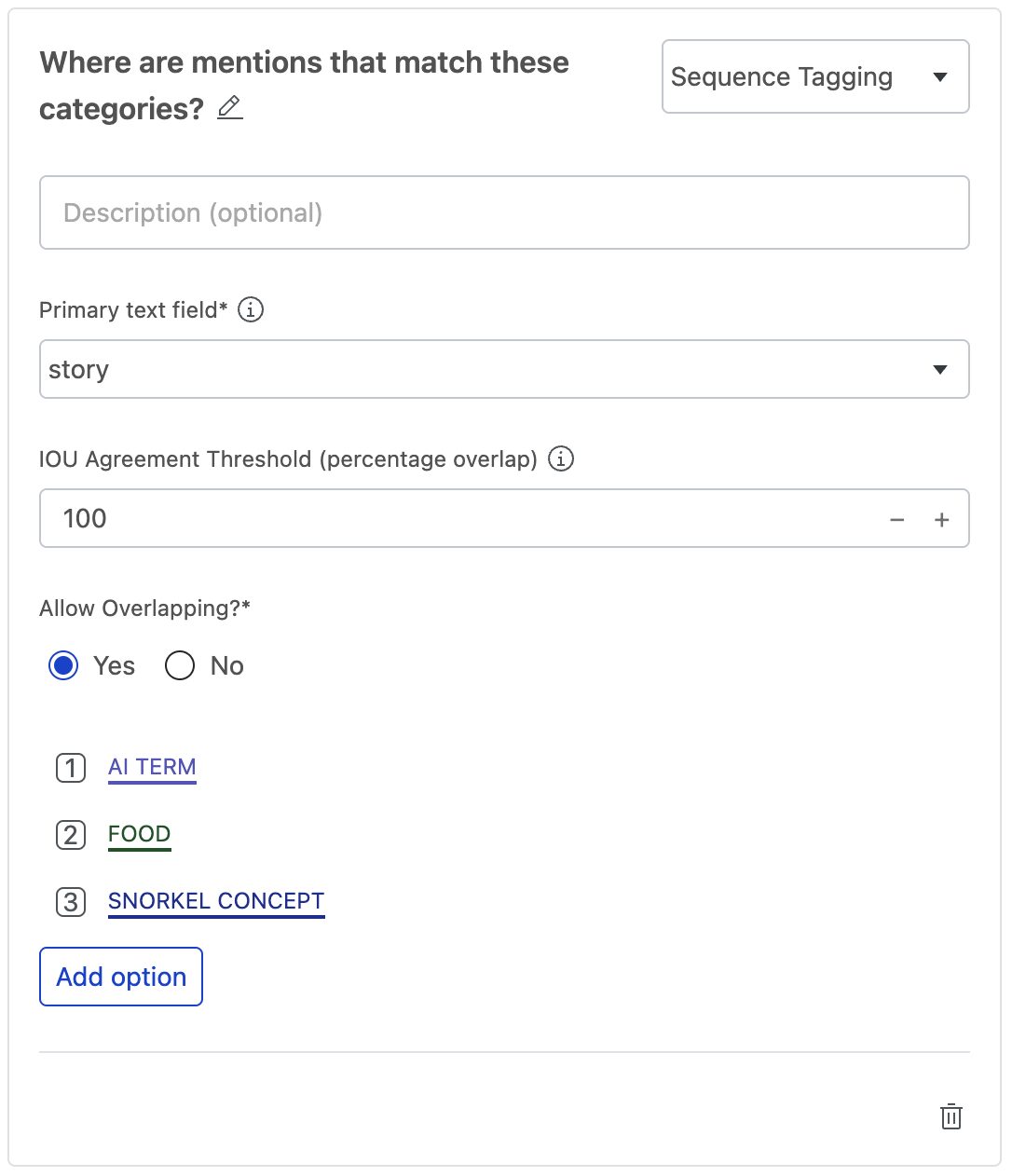 Add seq tagging label question