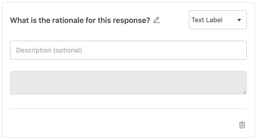Add text label question