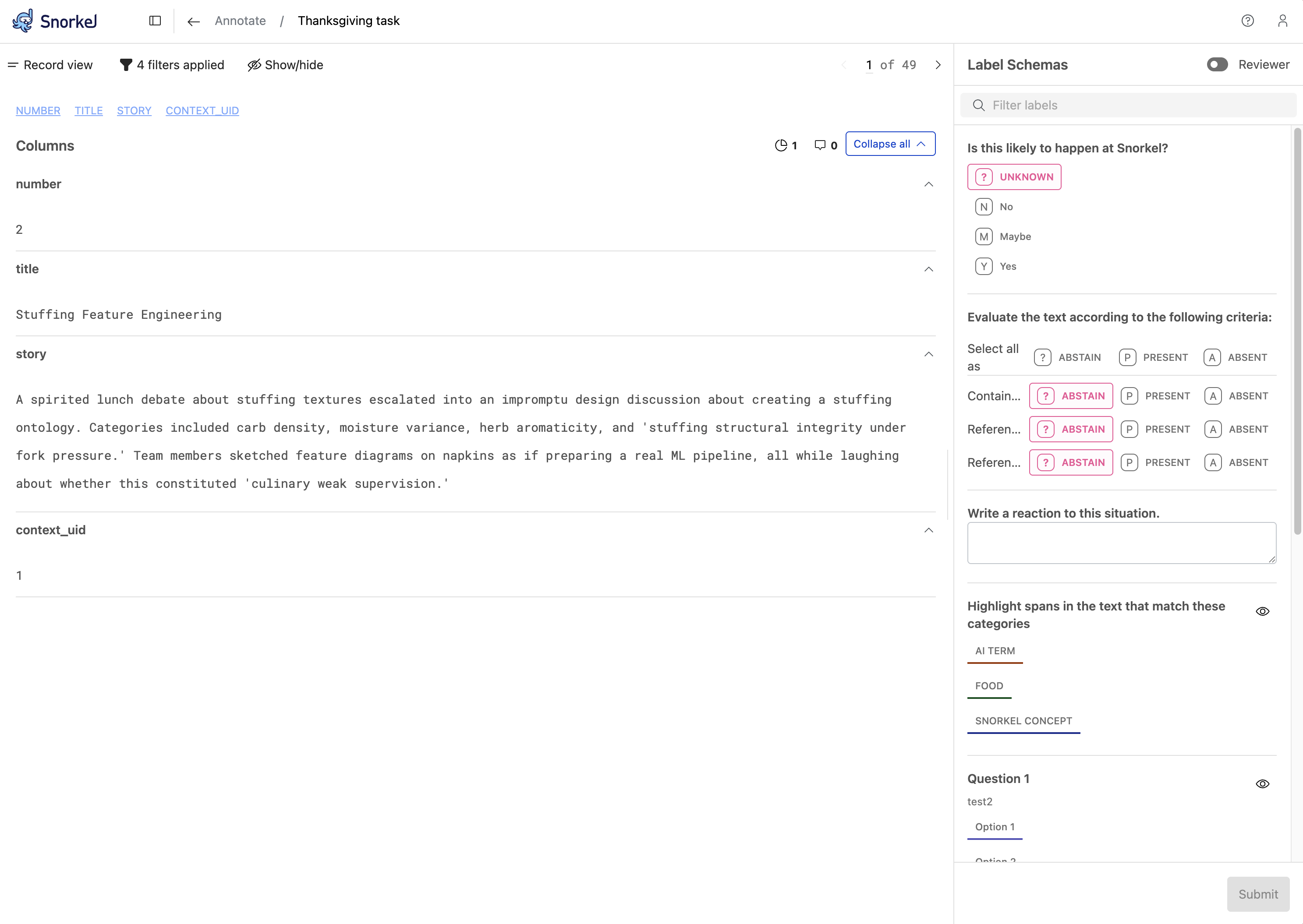 Annotate record view