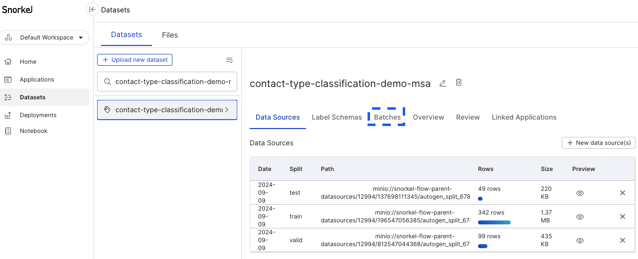 Accessing Annotation Studio from the dataset page