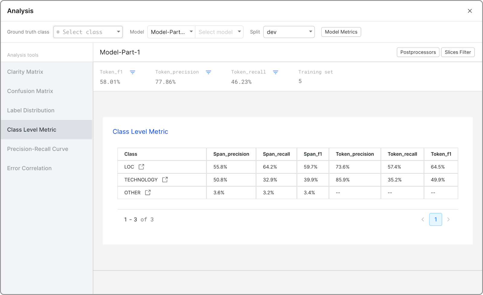 Class level metrics large viewport