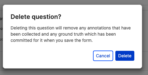Delete question warning