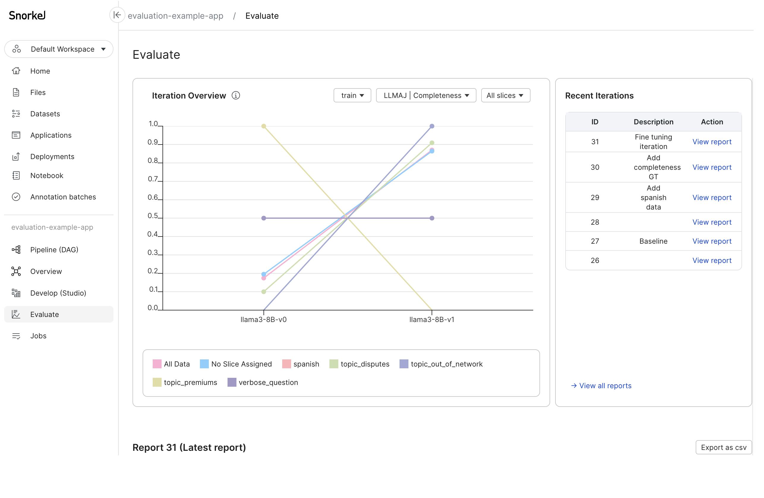 Evaluation report