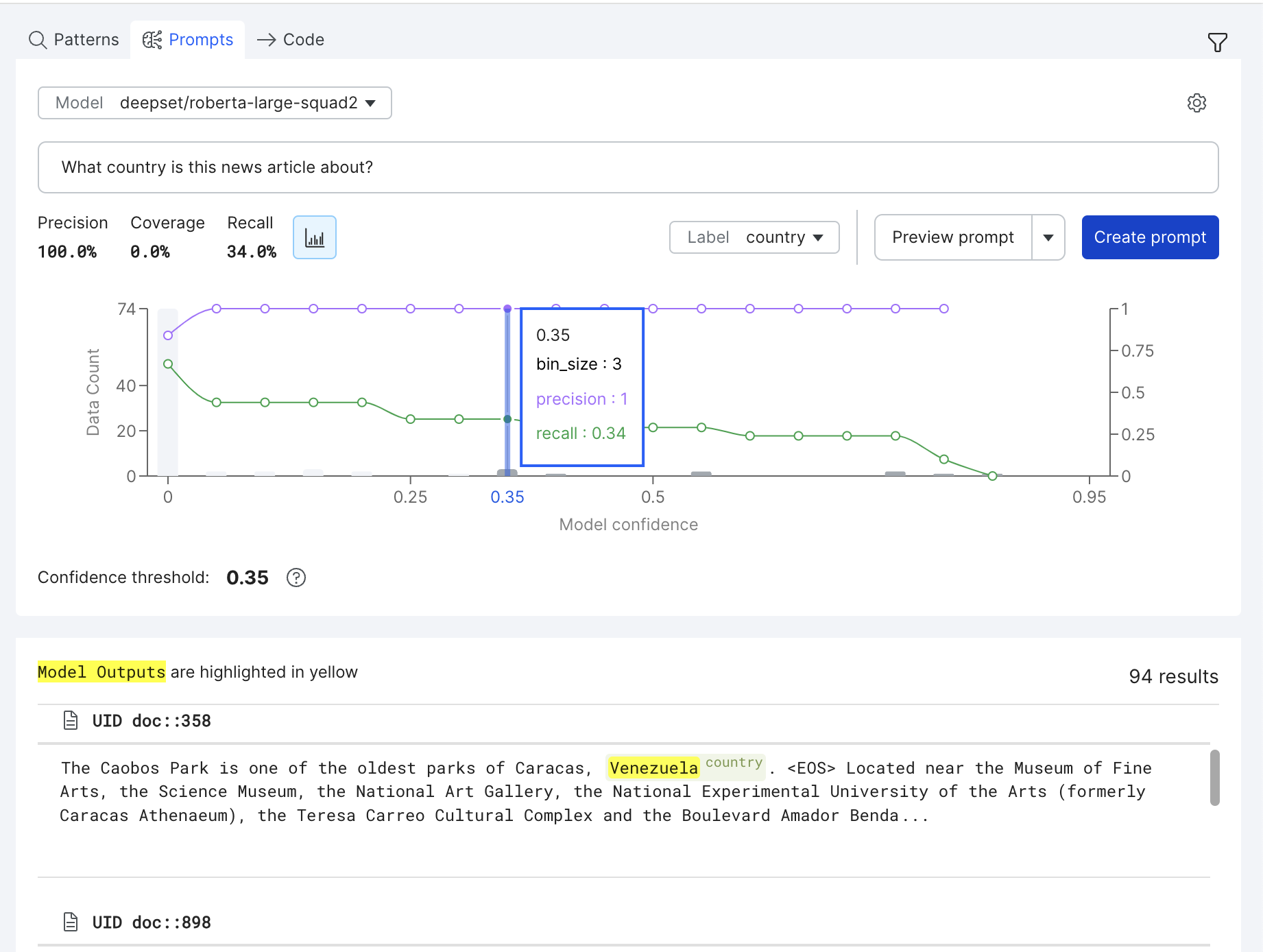 Threshold Metrics Example