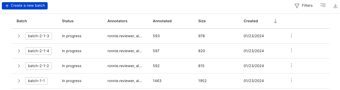 Dataset view