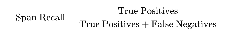 Span recall formula